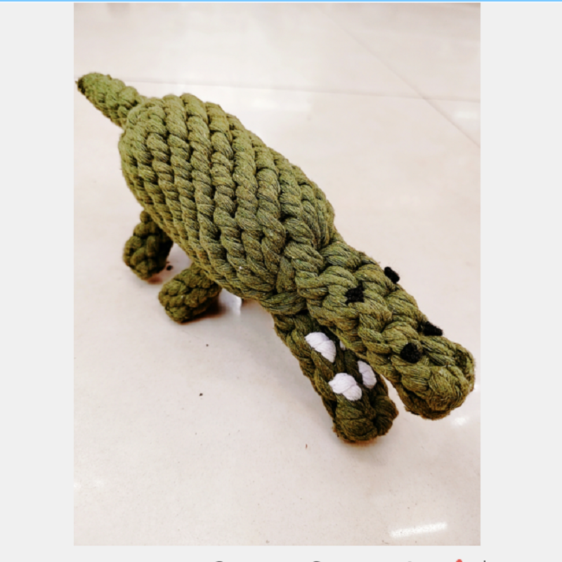 Pet toy twine hand woven alligator toy gnawing fun play pet toy