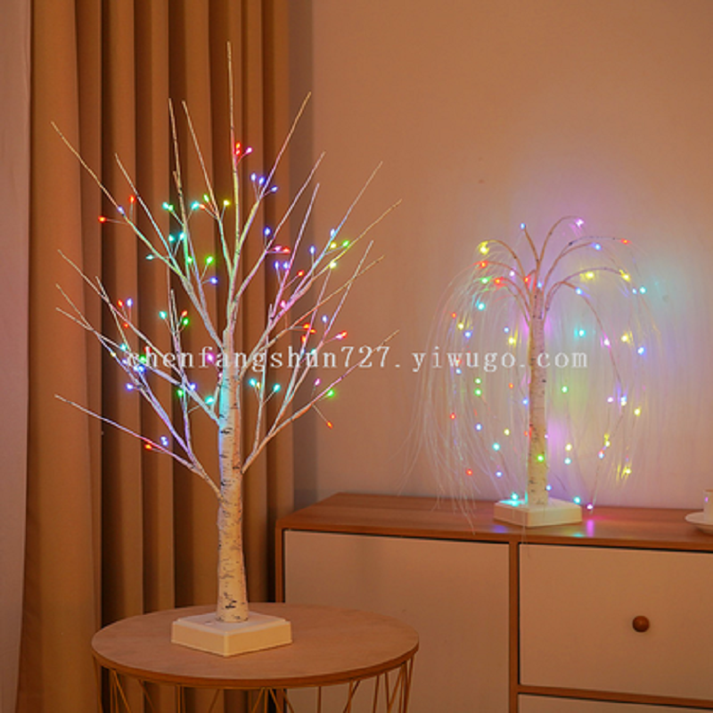 RGB树灯LED圣诞布置家居装饰灯感恩节活动室内女孩房间景观发光树图