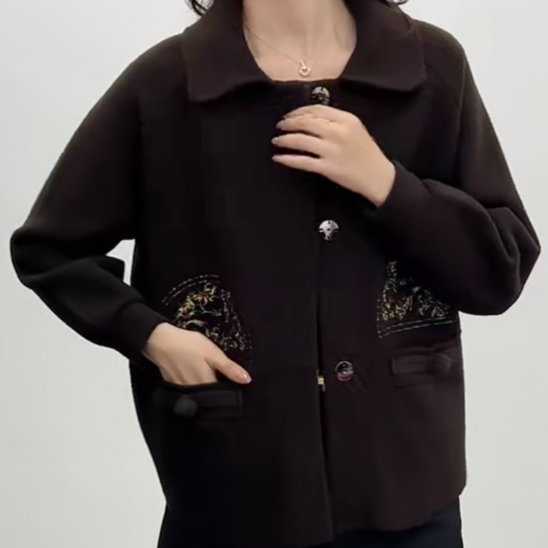 2023 New women's autumn and winter long-sleeved knitted coffee-colored top, super value price, limited-time offer. Miss it and you'll regret it!