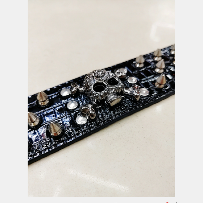 宠物项圈 骷髅头铆钉pu项圈 多种尺寸可定制详情2