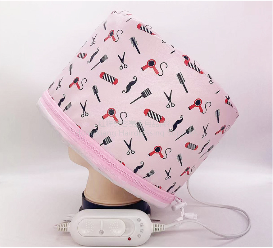 Home Oil Heating Cap British Regulation Inverted Film Hair Salon Hair Evaporation Cap European Regulation Hair Care Pink Heating Cap Application Scenario