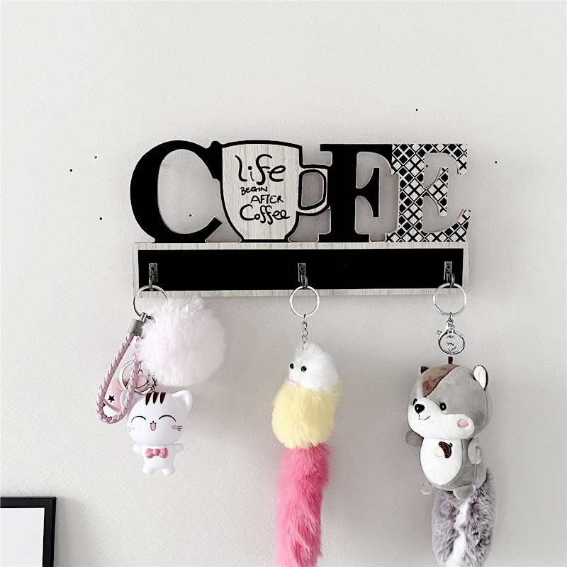 Simple key storage, wall-mounted storage rack, coat hook, wall and door decoration, wall hanging pic 2
