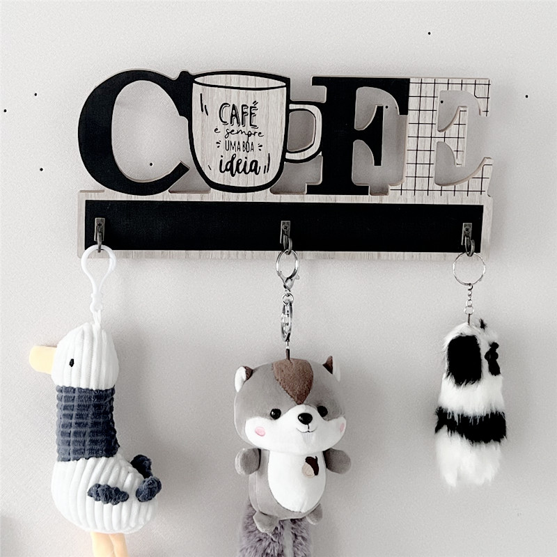 Simple key storage, wall-mounted storage rack, coat hook, wall and door decoration, wall hanging pic 3