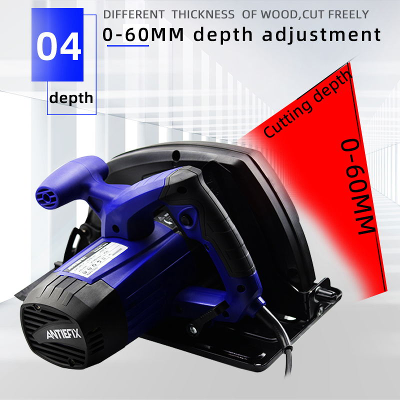 岸贴手提185电圆锯7寸锯片电动木工电锯45°斜切锯塑料木材切割机详情6