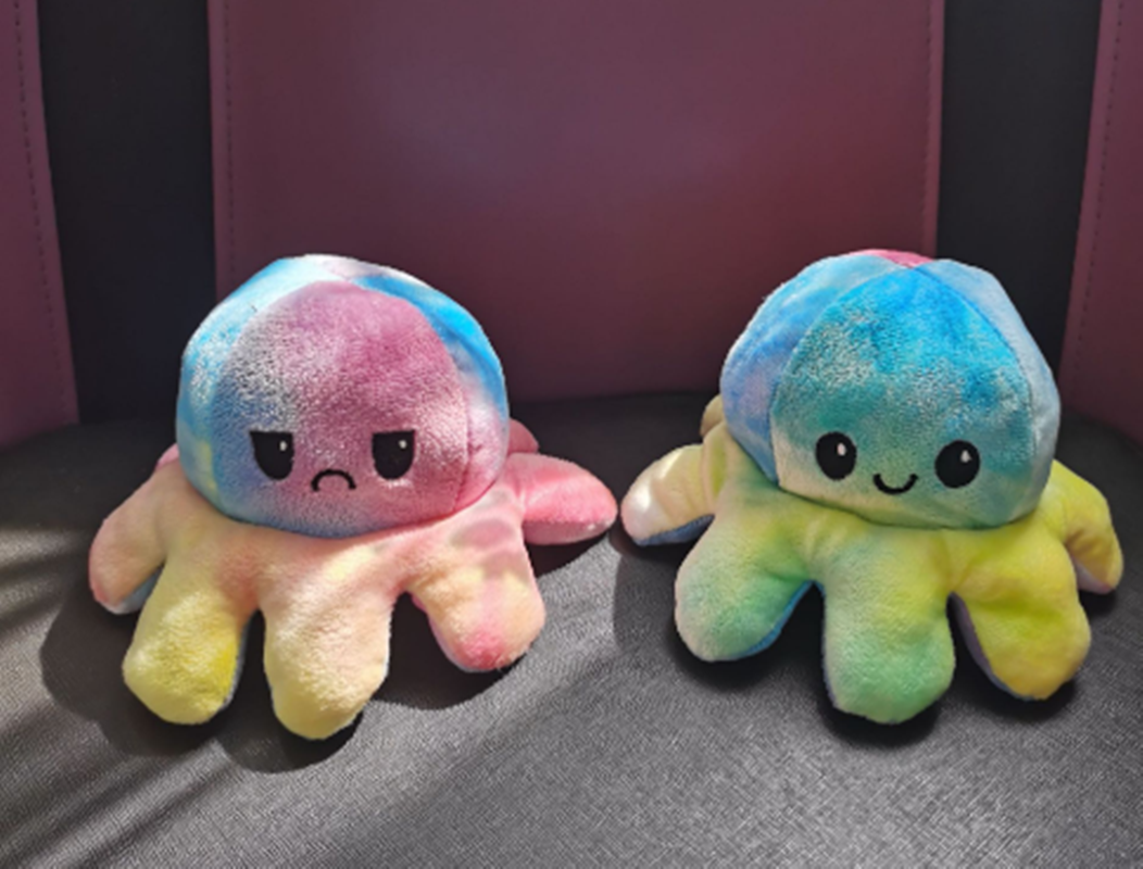 Octopus doll, flip octopus doll, double-sided face change, angry, happy, flip doll, pillow, plush toy gift details Picture