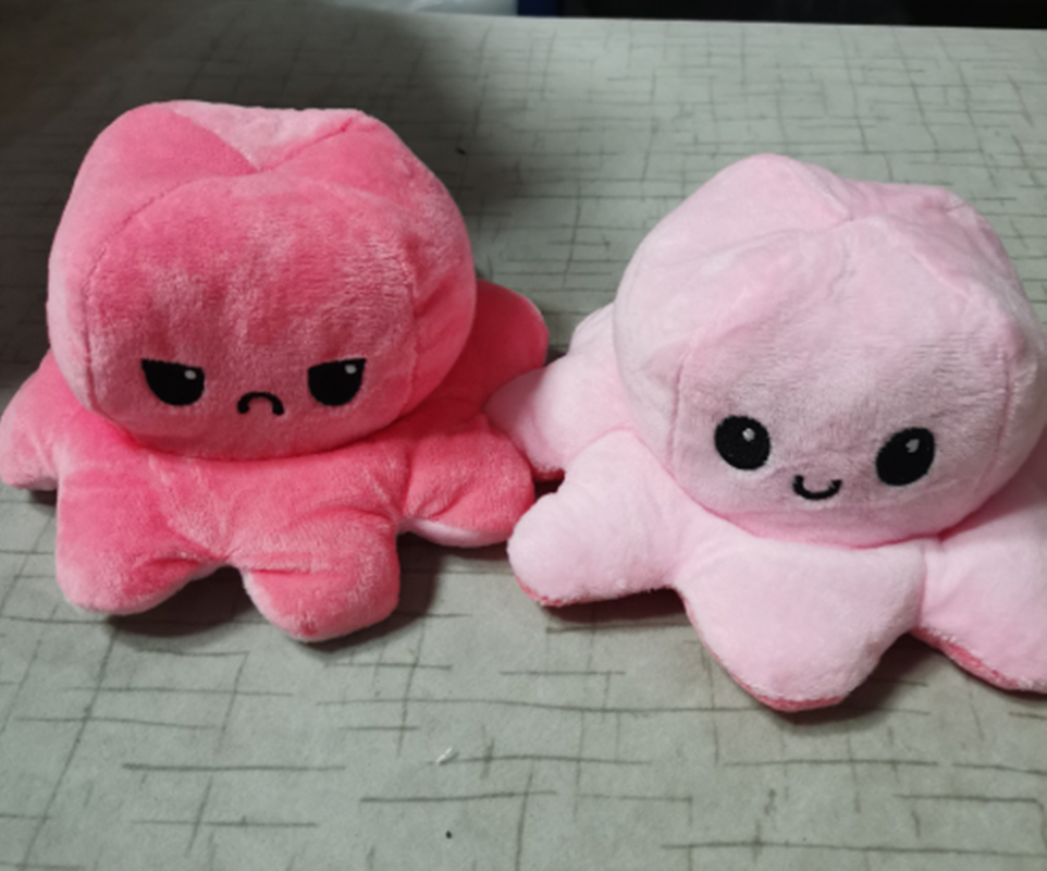 Doble cara pulpo peluche rosa aqua verde lindo sensual inquieto desestrés peluche animal details Picture