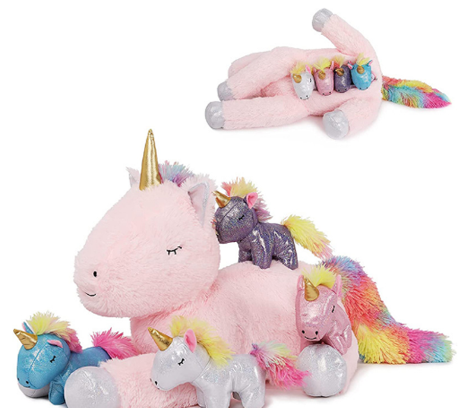 Sunshine Rainbow Little White Horse PP Cotton Plush Toy Children's Toy Unicorn Fleece Toy