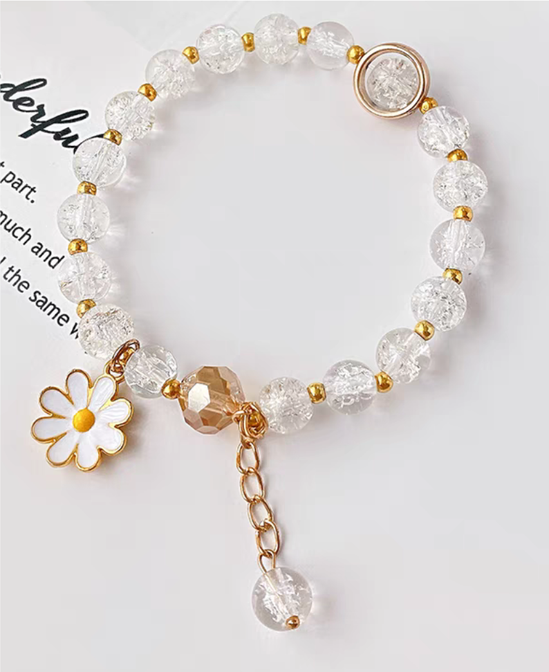Lead generation gift: Flower-patterned crystal full-bead Daisy children's bracelet