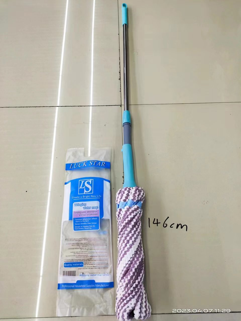 新款纤维毛巾拖把家用普通圆头吸水墩布老式手拧布条拖把JCYT-LRB-挤水拖1