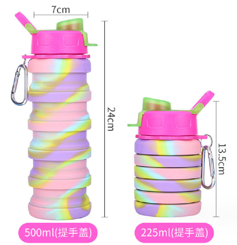 Camo silicone folding cup portable retractable kettle silicone details Picture