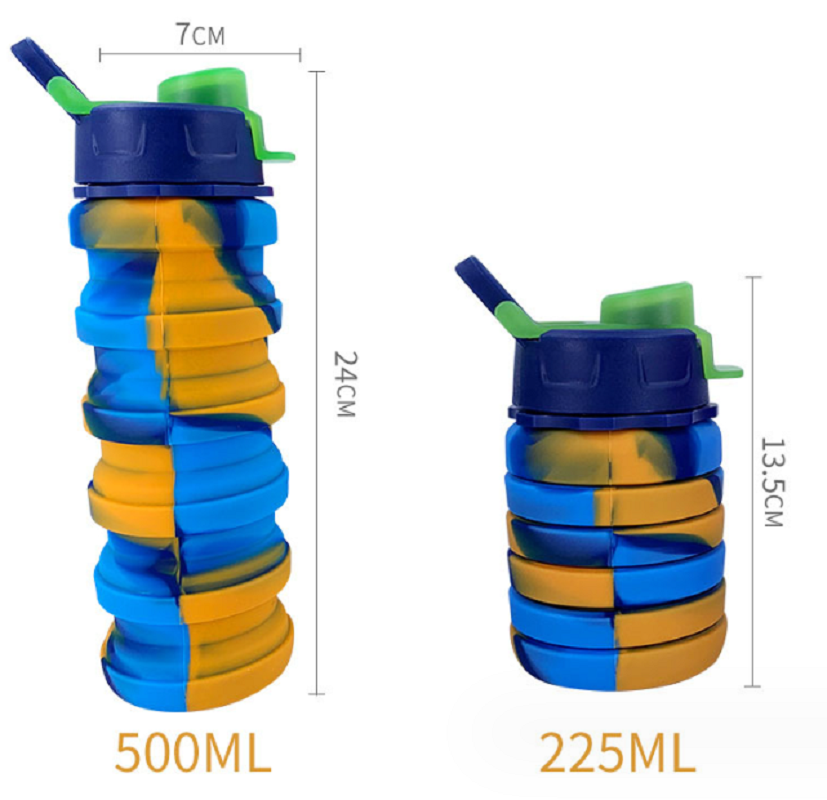 Camo silicone folding cup portable retractable kettle silicone Specification drawing