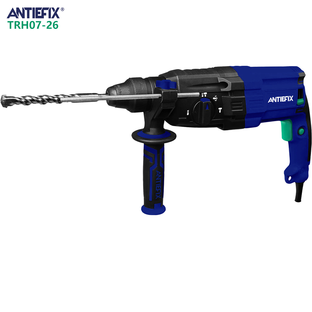 مطرقة Antiex 26mm 1100R/mm، التي ضربت أرضية خرسانية من خرسانية وخرسانية حجرية من الطوب الأحمر