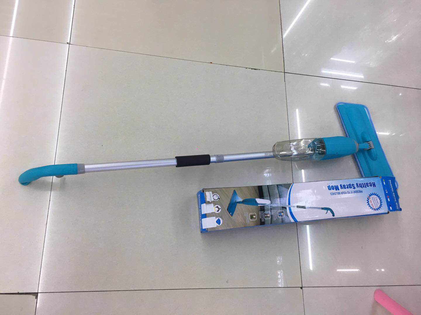 Water spray mop lazy person absorbent mop spray hand wash mop absorbent wet and dry aluminum alloy spray mop