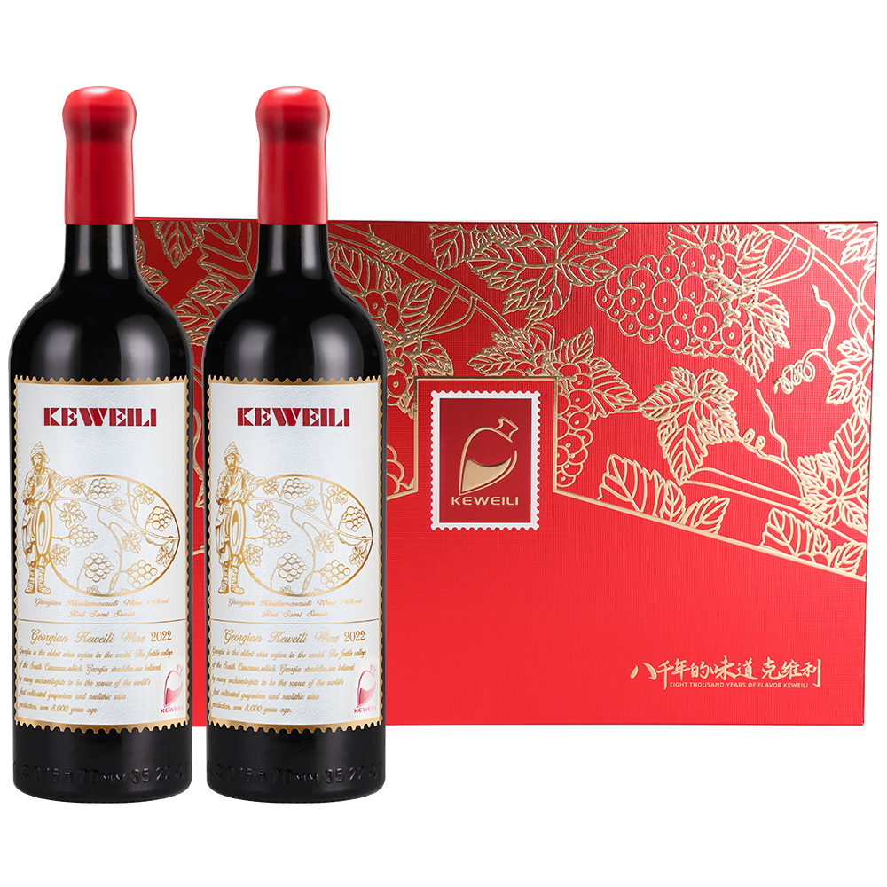 格鲁吉亚进口红酒克维利半甜红葡萄酒