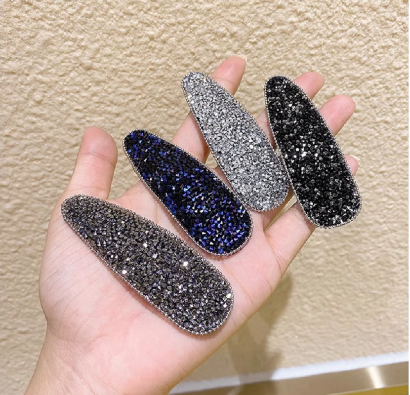 闪亮发夹/带钻发夹/磨砂发夹/女士发夹白底实物图