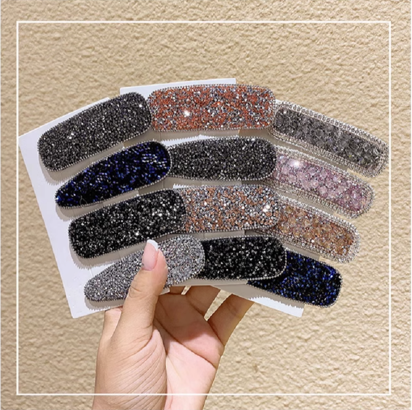 热销爆款！女士专用磨砂带钻闪亮发夹，优雅不失华丽，超值价格，限时抢购，不买你会后悔！