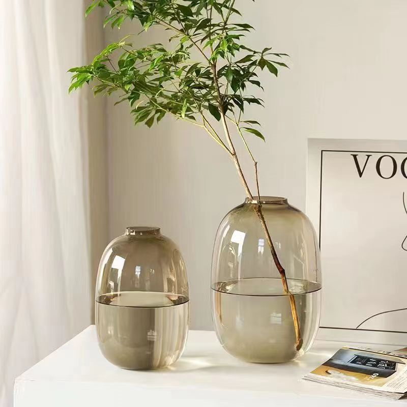 Creative And Simple Crystal Glass Vase, Water-Cultivated Flower Arrangement Glass Vase, Transparent Glass Living Room Decorative Item A-136 details Picture