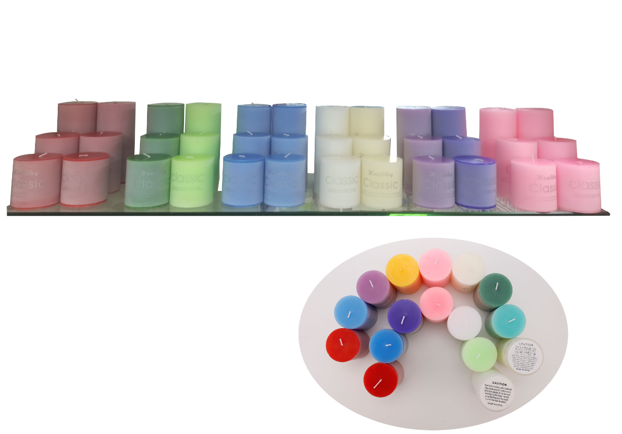 7*7.5cm plain flat-topped cylindrical wax, scented scented candles in multiple colors
