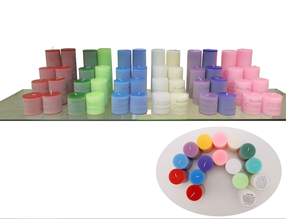 Maple Forest 5*10cm plain color flat-topped cylindrical column wax, scented multi-color candle