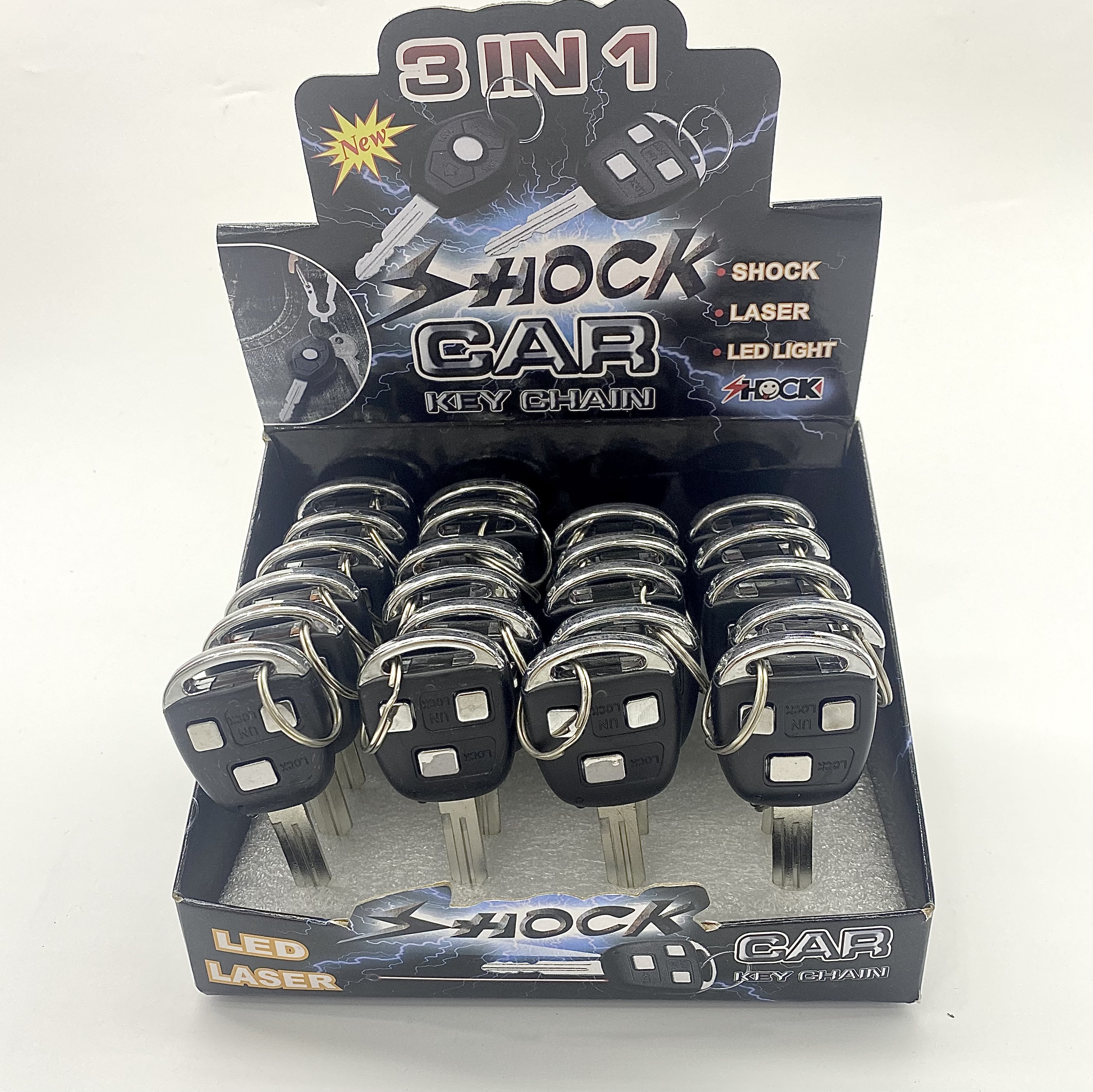 仿真车钥匙三合一整蛊玩具，触电+激光+白灯，超真实体验 恶搞玩具车钥匙