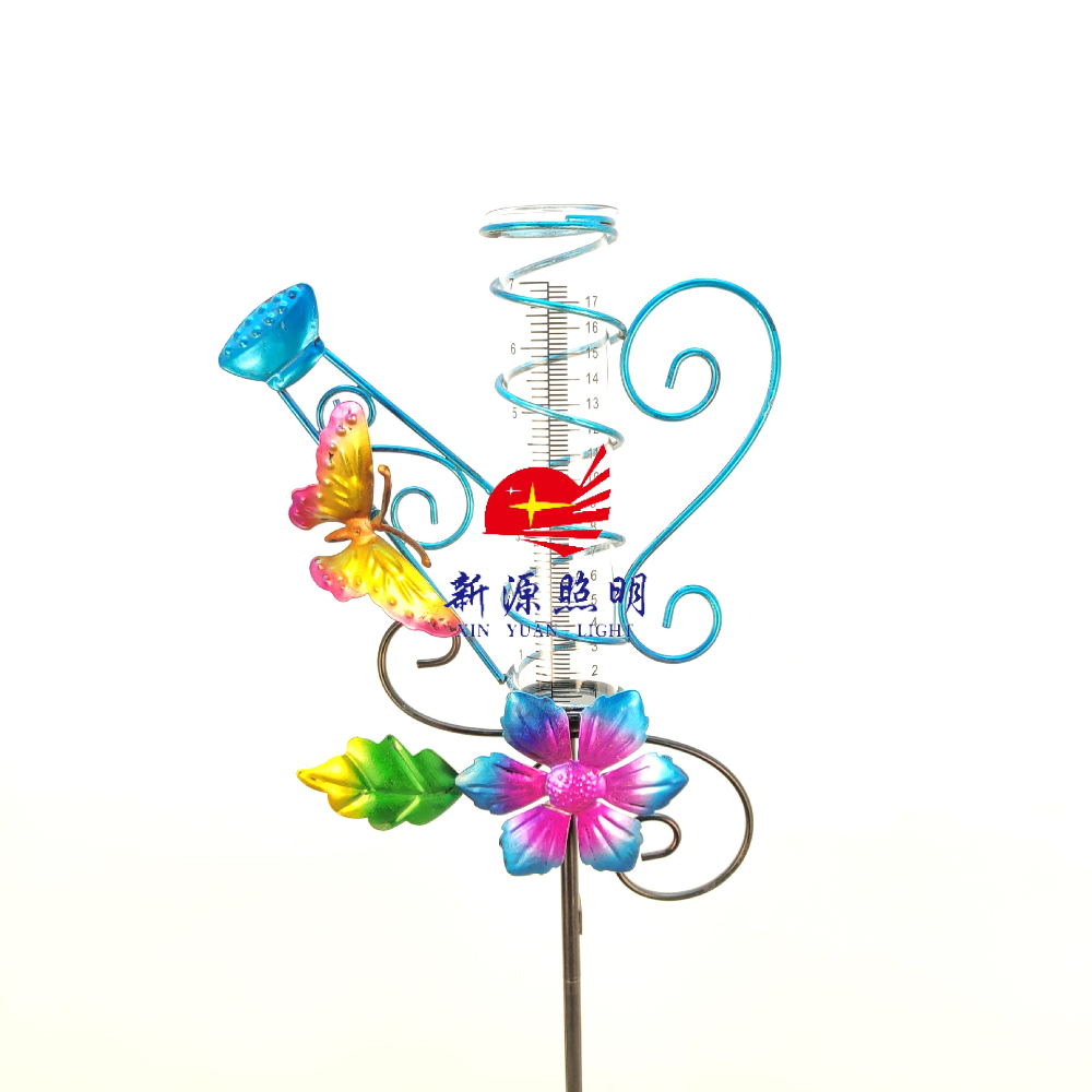 Solar-powered ironwork peacock rain gauge ground plug light Peacock rain gauge solar light ironwork rain gauge ground plug light Specification image
