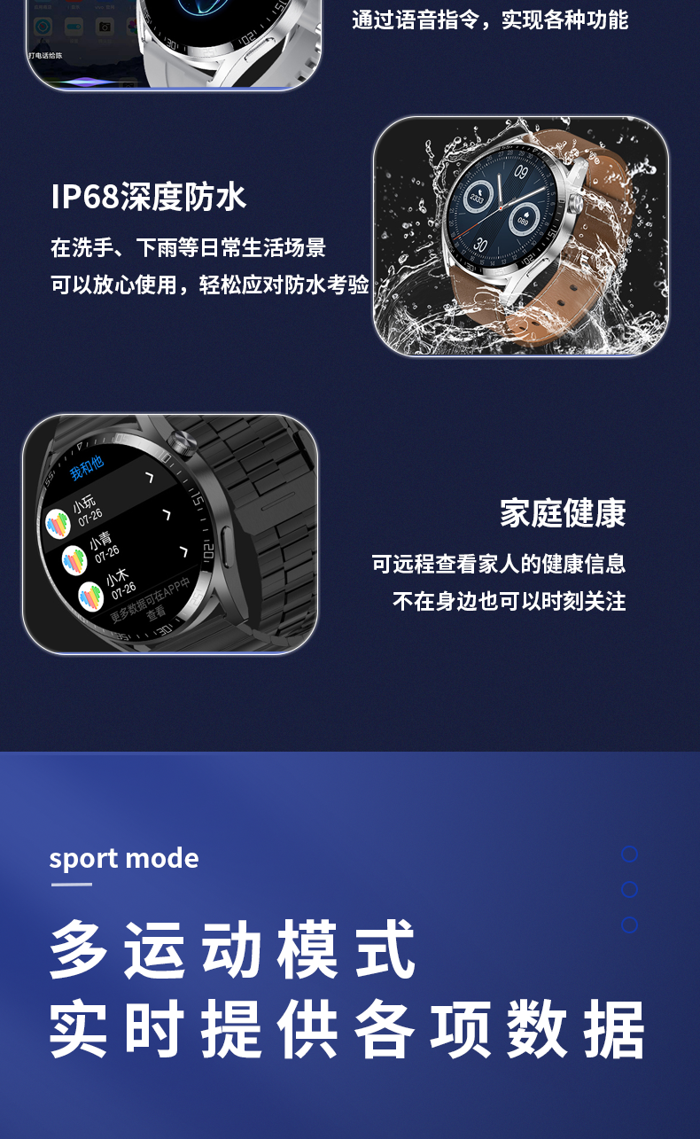 LEFIT勒菲特GT4MAX 支付型智能蓝牙通话手表运动手表双表带详情13