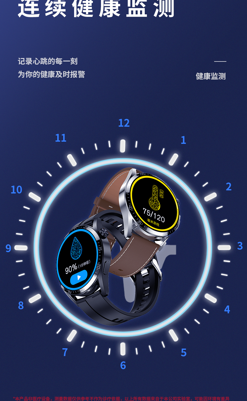 LEFIT勒菲特GT4MAX 支付型智能蓝牙通话手表运动手表双表带详情5
