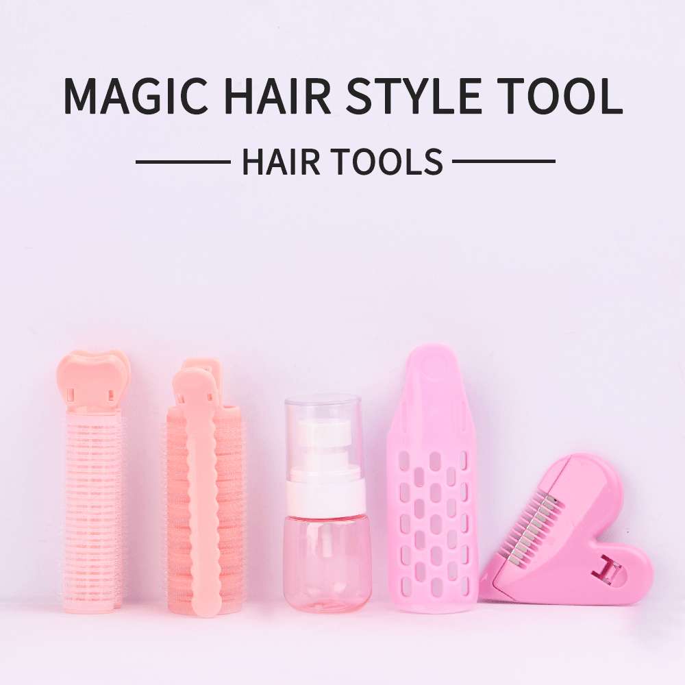 Portable Travel Dispenser + Bangs Clip + High Top Fluffy Hair Clip + Bangs Trimmer full figure