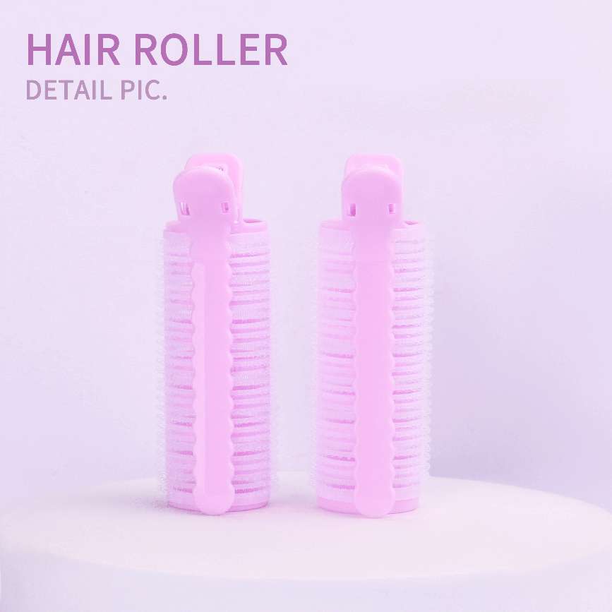 Two High-Ceilinged Fluffy Hair Clips With Bangs And Rollers Specification drawing