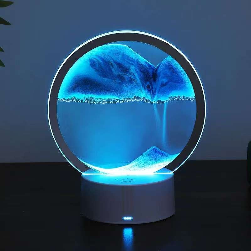 Creative And Simple 3D Quicksand Nightlight Usb Nightlight Atmosphere Lighting Gift Light Battery Case Usb Dual-Use Art Lighting Decompression Boredom Home Lighting Touch Switch details Picture