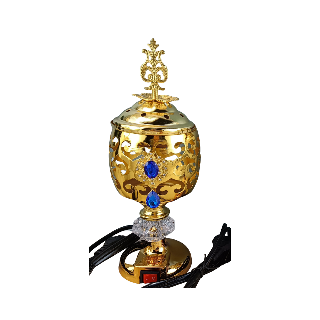 New metal pendant hollowed-out electric incense burner Middle Eastern craft electric incense burner details Picture