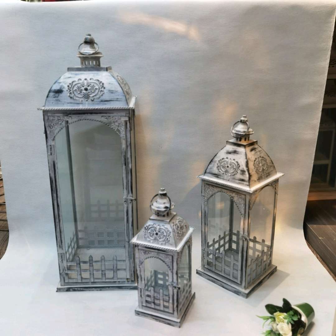 铁艺复古城堡婚庆庭院家居落地摆件风灯烛台M-107B详情图2