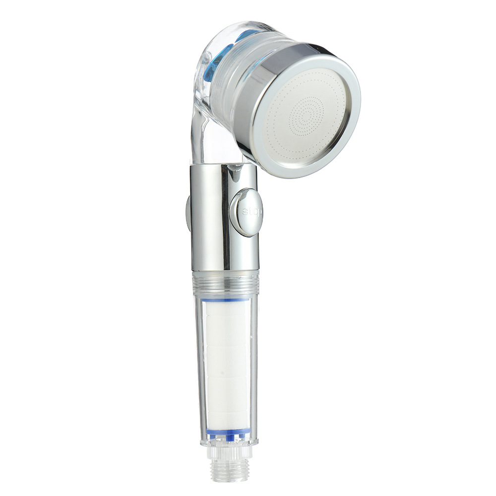 莲蓬头可拆洗花洒头家用淋浴花洒透明柄过滤棉沐浴双涡轮加压喷头详情1