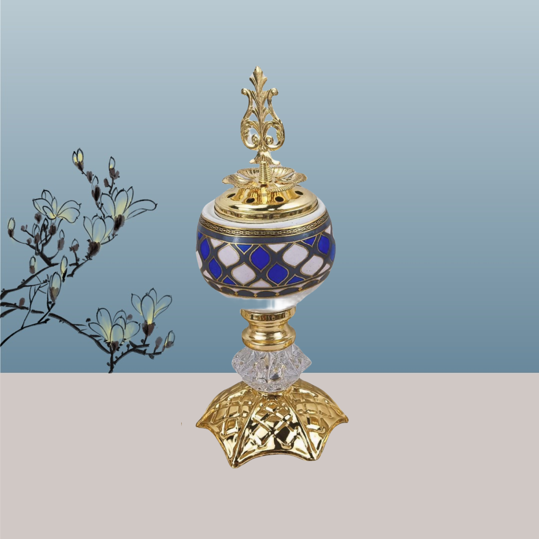 New ceramic round bottom round ball charcoal incense burner Middle eastern incense burner craft incense burner Specification image