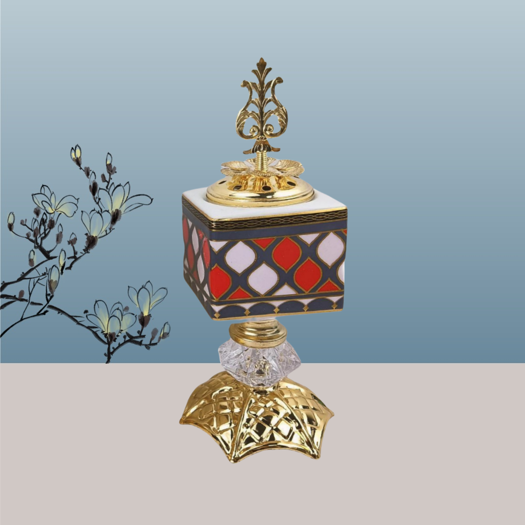 New ceramic with round bottom square charcoal incense burner Middle eastern incense burner craft incense burner Application Scenario