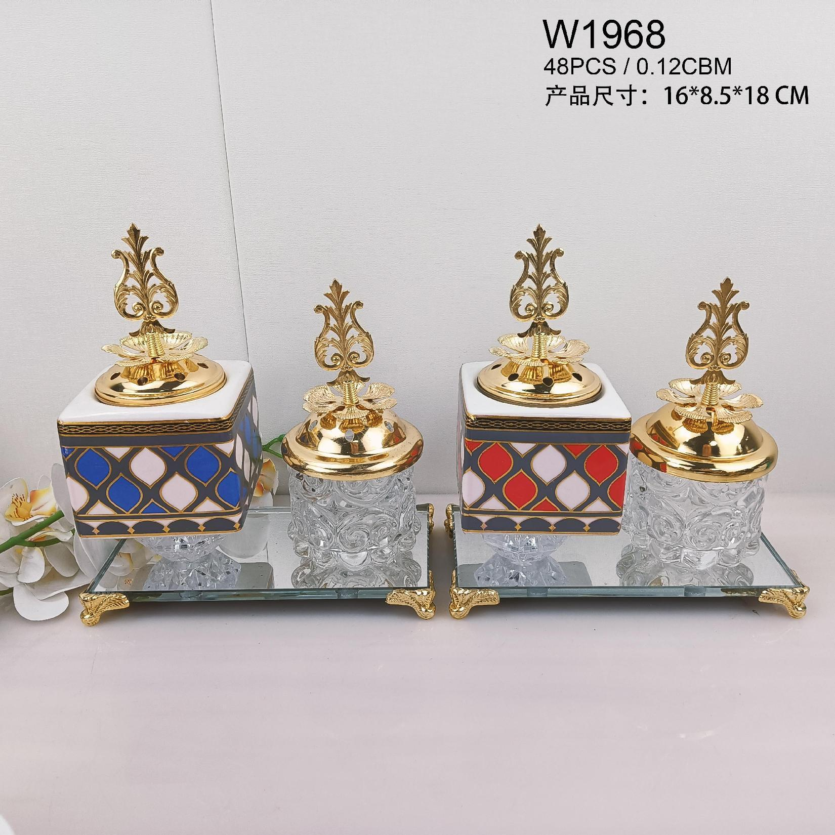 New ceramic mirror bottom square charcoal incense burner Middle Eastern incense burner craft incense burner