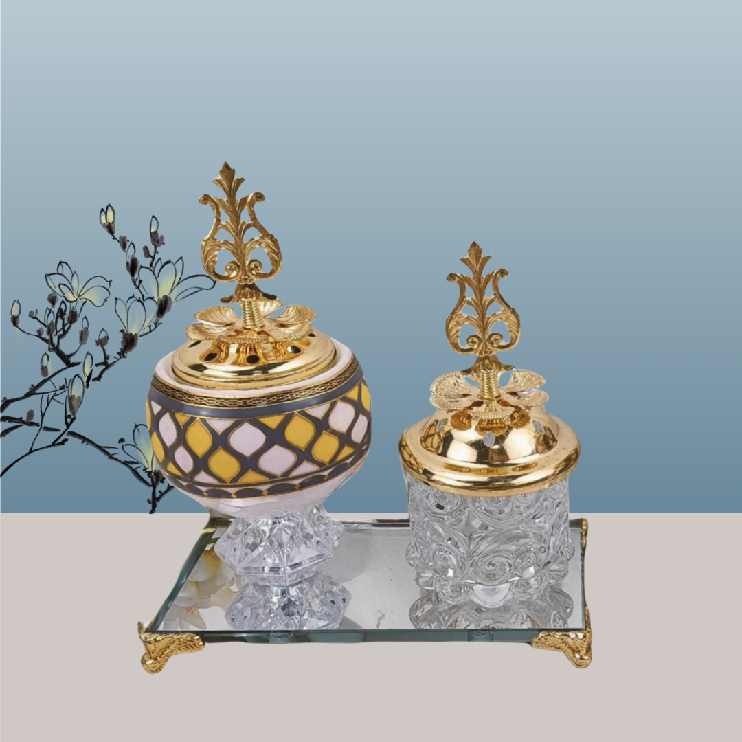 New ceramic mirror bottom spherical charcoal incense burner Middle Eastern incense burner craft incense burner details Picture