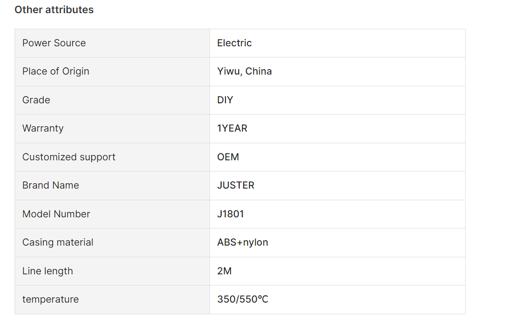 2022 new JUSTER 1000/2000W heat gun Electric heating wire an详情7