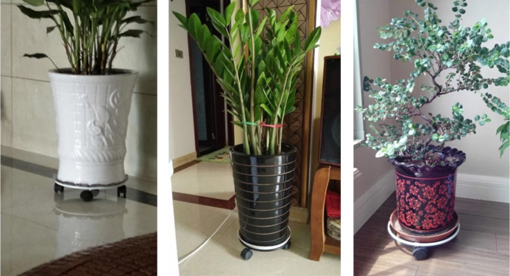 批发带轮铁艺花架可移动花盆架落地式客厅阳台万向轮托盘简约现代详情2