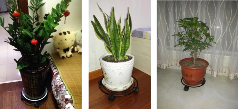 批发带轮铁艺花架可移动花盆架落地式客厅阳台万向轮托盘简约现代详情4