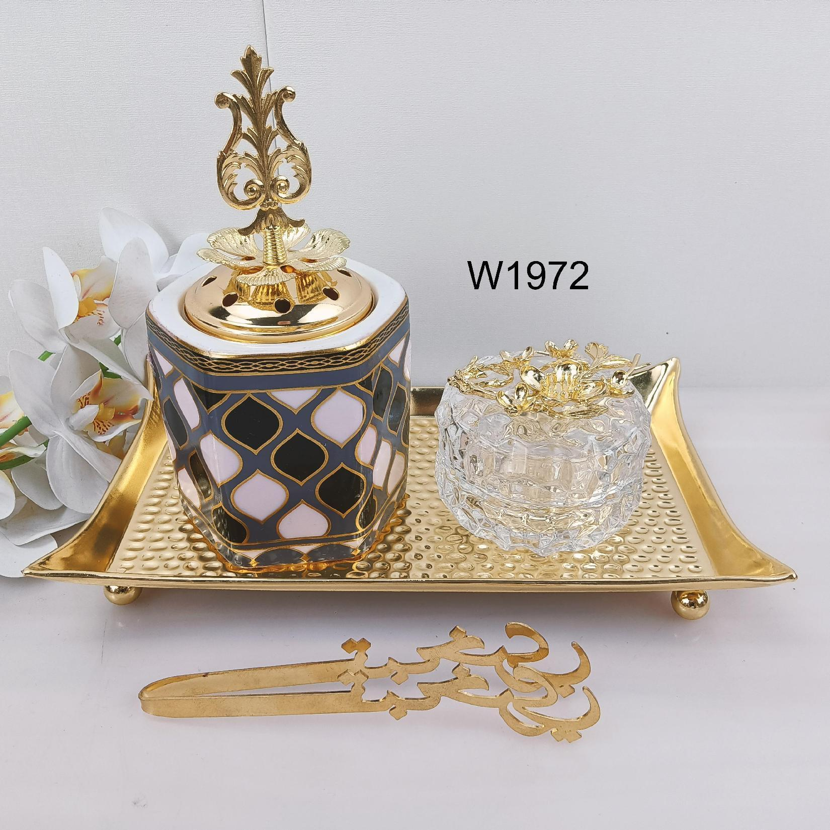 New ceramic six-sided jar set three-piece charcoal incense burner Middle Eastern incense burner craft incense burner