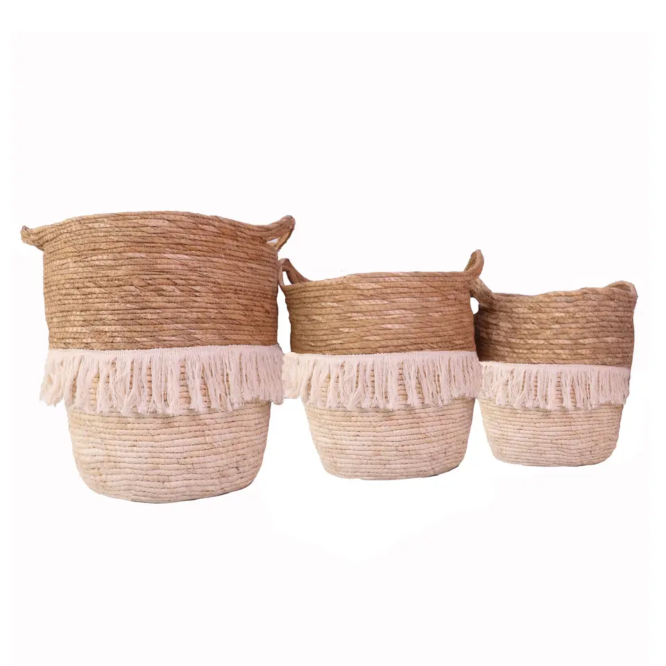 草编筐/花篮/花架白底实物图