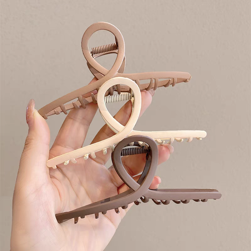 国潮系列磨砂气质盘发抓夹女大号鲨鱼夹子头饰发夹头发后脑勺发卡                              