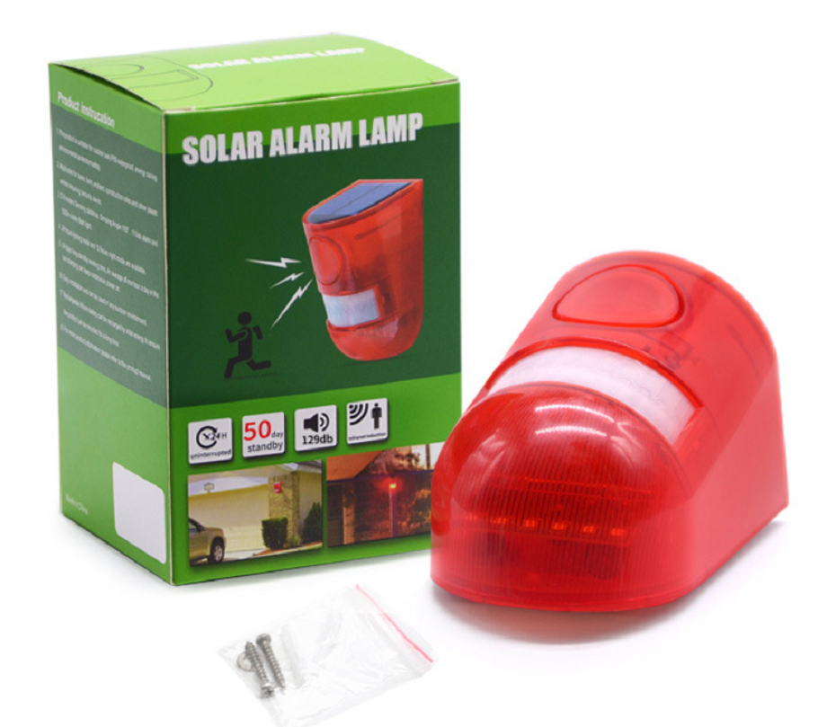 Solar-powered outdoor human body infrared sensor alarm light, orchard sound and light home alarm, anti-theft