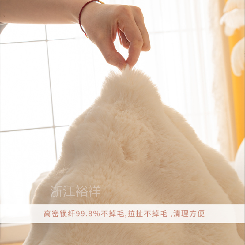 北欧ins风托斯卡纳兔毛绒抱枕沙发客厅轻奢感靠枕套奶油靠背45*45详情3