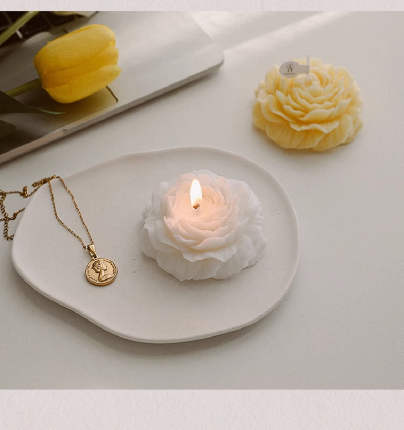 diy scented candle gift box with peony flower shape, cute birthday girl, Valentine's Day gift, romantic handicraft Specification image