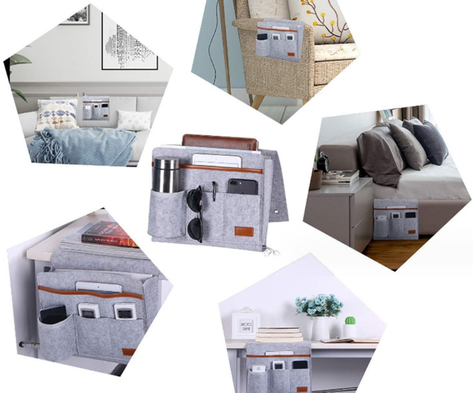 Felt bedside sofa storage bags for bedrooms, bedside book storage hanging bags for student dormitories, for export only, for export only, for export only, for export only Application Scenario