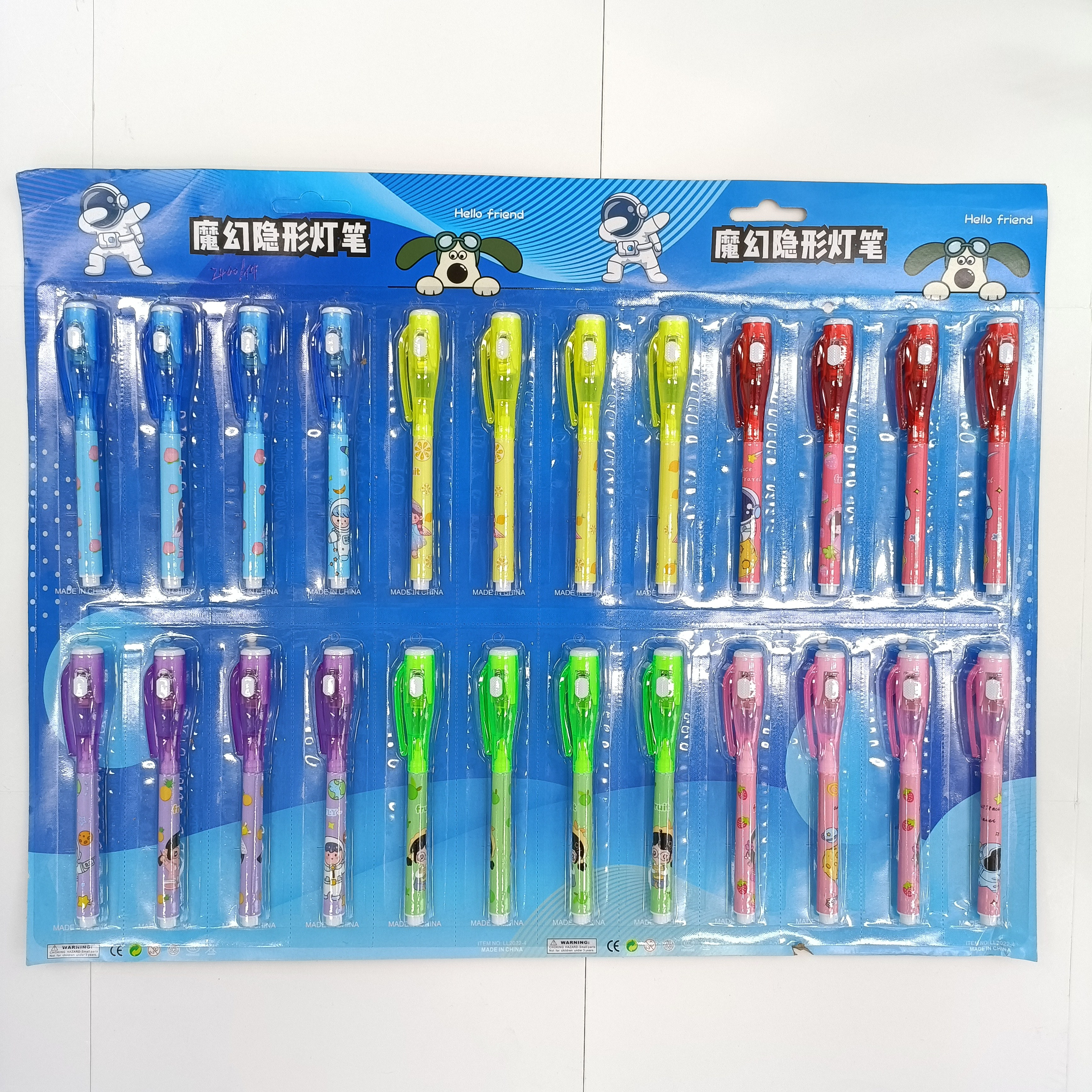 Invisible pen, magic pen, LED light, student creative stationery, candy color card set
