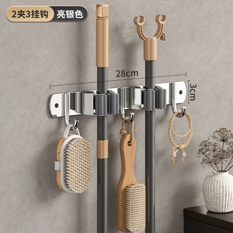 201 Non-perforated mop, wall-mounted bracket, hook, balcony, bathroom, toilet, snap-on fixed broom, storage and hanging rack, only for export, only for export, only for export, only for export details Picture
