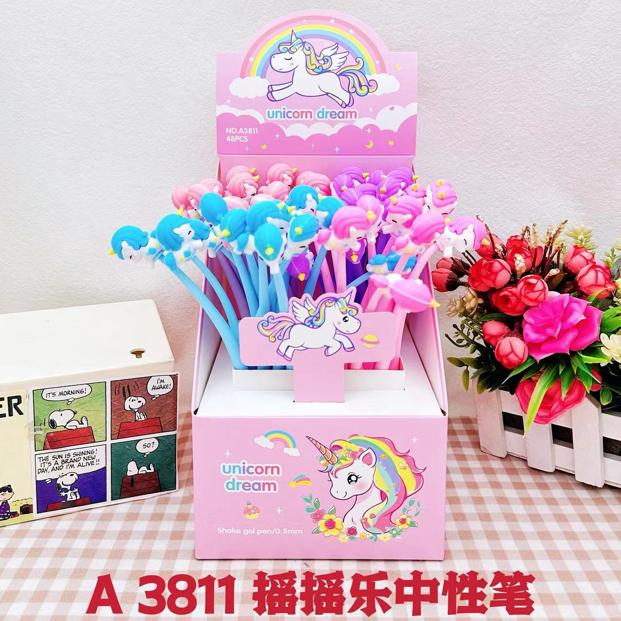 可爱卡通摇摇乐硅胶造型立体中性笔学生文具三丽鸥